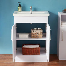 Load image into Gallery viewer, Vanity Sink With Cabinet - 600mm Modern High Gloss White