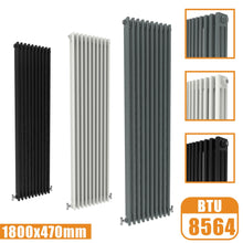 Load image into Gallery viewer, 3Column Traditional Cast Iron Style 1800x470 Radiator Vertical Tall Vintage AICA Rads