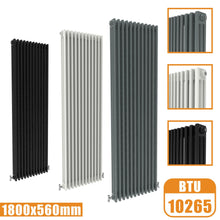 Load image into Gallery viewer, 3Column Traditional Cast Iron Style 1800x560 Radiator Vertical Tall Vintage AICA Rads