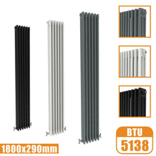 Load image into Gallery viewer, 3Column Traditional Cast Iron Style 1800x290 Radiator Vertical Tall Vintage AICA Rads