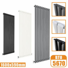Load image into Gallery viewer, Vertical Oval Column Radiator Anthracite/White/ Black-Double/Single Panel