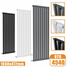 Load image into Gallery viewer, Vertical Oval Column Radiator Anthracite/White/ Black-Double/Single Panel