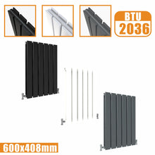Load image into Gallery viewer, Designer Radiator Horizontal White Flat Panel 600x408 Rads doublePanel AICA