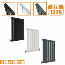 Load image into Gallery viewer, Designer Radiator Horizontal White Flat Panel 600x408 Rads Single Panel AICA