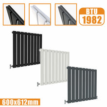 Load image into Gallery viewer, Designer Radiator Horizontal White Flat Panel 600x612 Rads Single Panel AICA