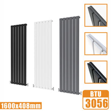 Load image into Gallery viewer, Designer Radiators,Vertical,Tall,Flat Panel,Single 1600x408mm AICA