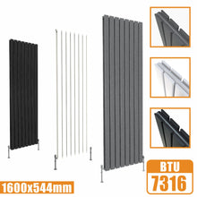 Load image into Gallery viewer, Designer Radiators,Vertical,Tall,Flat Panel,Double 1600x544mm AICA