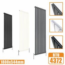 Load image into Gallery viewer, Designer Radiators,Vertical,Tall,Flat Panel,Single 1800x544mm AICA