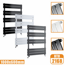 Load image into Gallery viewer, Flat Panel Heated Towel Rail ladder Radiator Anthracite White Black 1000x600 AICA