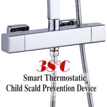 Load image into Gallery viewer, Thermostatic Mixer Shower Set Square Head Chrome