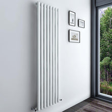 Load image into Gallery viewer, Oval Column Radiator White/Anthracite Vertical Designer Central Heated Rads