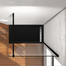 Load image into Gallery viewer, 8mm Nano Glass Wet Room Screens with Black Finish and Fixing Arm Long 900mm - Various Sizes (Height - 2000mm)