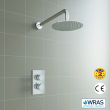 Load image into Gallery viewer, AIDAL Concealed Round Thermostatic Shower Mixer Chrome Bathroom Twin Head Valve Set
