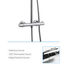 Load image into Gallery viewer, AIDAL Thermostatic Exposed Shower Mixer Bathroom Twin Head Large Round Bar Set Chrome
