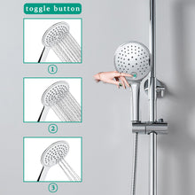 Load image into Gallery viewer, AIDAL Thermostatic Shower Mixer Set Exposed Round Twin Head Chrome Valve 10&quot; Overhead
