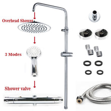 Load image into Gallery viewer, AIDAL Thermostatic Exposed Shower Mixer Bathroom Twin Head Large Round Bar Set Chrome
