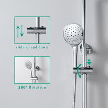 Load image into Gallery viewer, AIDAL Thermostatic Shower Mixer Set Exposed Round Twin Head Chrome Valve 10&quot; Overhead
