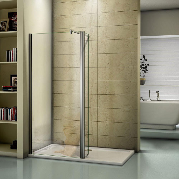 8mm Nano Glass Wet Room Screens  Return Panel- (Height - 1850mm/1950mm/2000mm)