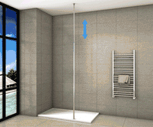 Load image into Gallery viewer, 8mm Nano Glass Wet Room Screens with 2030mm-3200mm Ceiling Post- Various Sizes (Height - 1950mm)
