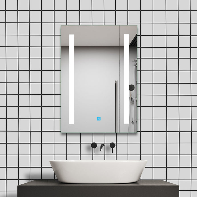 LED Illuminated Bathroom Mirror inc. Lights , Demister  &  Single Touch Sensor