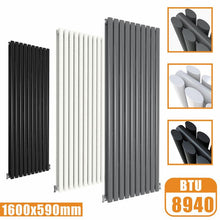 Load image into Gallery viewer, Vertical Oval Column Radiator Anthracite/White/ Black-Double/Single Panel
