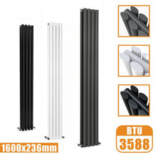 Load image into Gallery viewer, Vertical Oval Column Radiator Anthracite/White/ Black-Double/Single Panel
