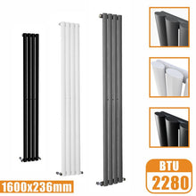 Load image into Gallery viewer, Vertical Oval Column Radiator Anthracite/White/ Black-Double/Single Panel
