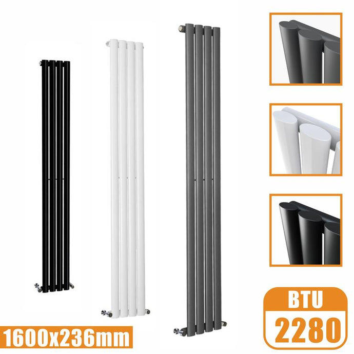 Vertical Oval Column Radiator Anthracite/White/ Black-Double/Single Panel