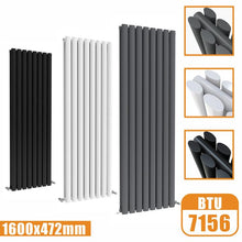 Load image into Gallery viewer, Vertical Oval Column Radiator Anthracite/White/ Black-Double/Single Panel
