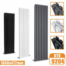 Load image into Gallery viewer, Vertical Oval Column Radiator Anthracite/White/ Black-Double/Single Panel
