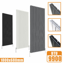 Load image into Gallery viewer, Designer Radiators,Vertical,Tall,Flat Panel,Double 1800x680mm AICA
