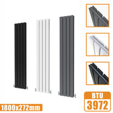 Load image into Gallery viewer, Designer Radiators,Vertical,Tall,Flat Panel,Double 1800x272mm AICA
