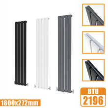 Load image into Gallery viewer, Designer Radiators,Vertical,Tall,Flat Panel,Single 1800x272mm AICA
