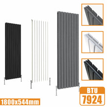 Load image into Gallery viewer, Designer Radiators,Vertical,Tall,Flat Panel,Double 1800x544mm AICA
