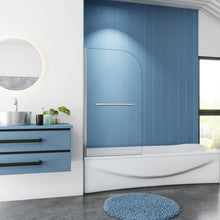 Load image into Gallery viewer, Aidal Hinged Curved Top Bath Screen 800x1400mm
